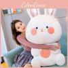 Cartoon Peach Rabbit Plush Toy Stuffed Doll Animal Decoration Cute Kids Gift