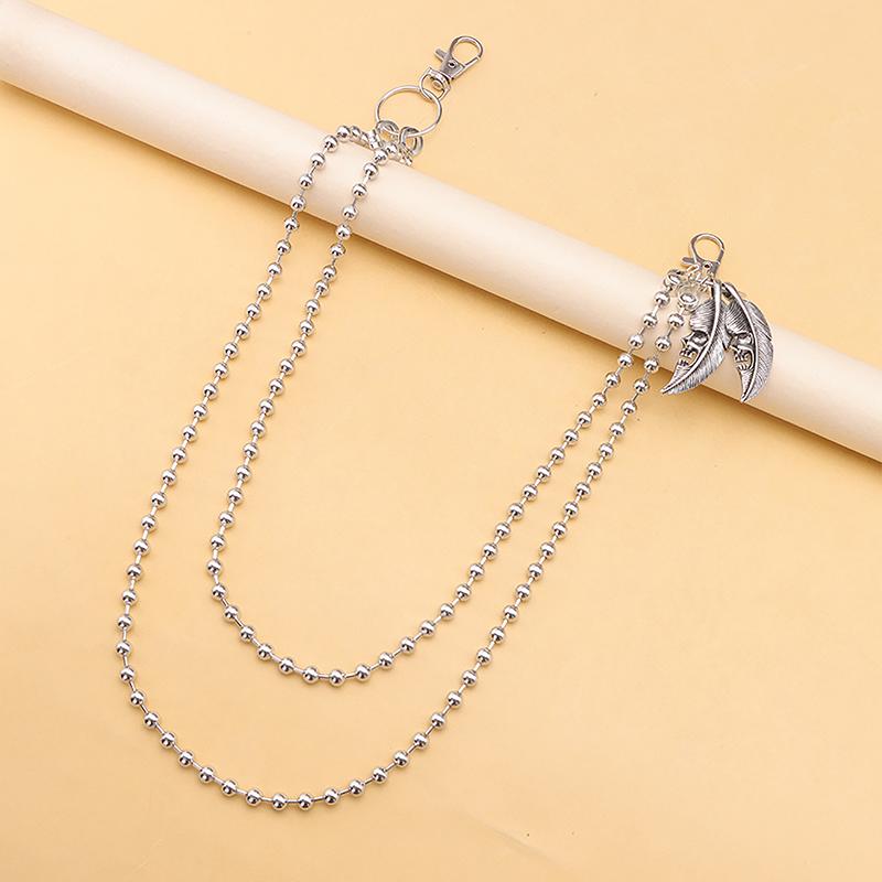 Double Headed Rivet Pentagram Pants Chain For Men Women Multi-Layer Waist Chain Fashion Hip-Hop Punk Metal Pants Chain Gifts