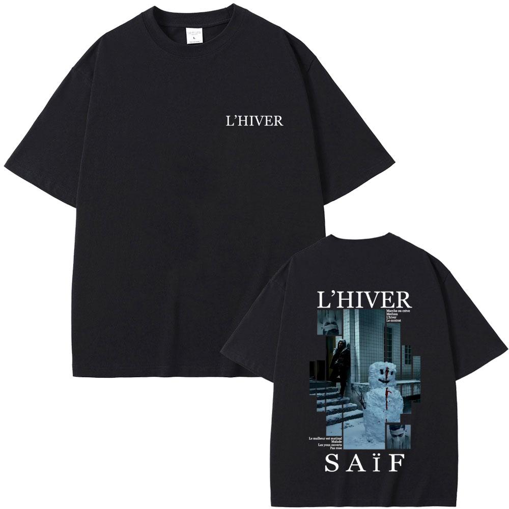 Rapper Saif Lhiver Album Graphic Tshirts Men Women Hip Hop Fashion Pop Music Tshirt Male Casual Vintage T Shirts Streetwear