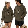 Felpa con Cappuccio Unisex a Manica Lunga con Tasca per Animali Vestibilità Larga Pullover per Uso Casual