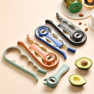4'ü 1 Arada Çok Fonksiyonlu Kavanoz ve Konserve Açacağı Seti, 2 Parça Mutfak Çevirmeli Kapak ve Kapağı Çıkarıcı, Ergonomik Kolay Tutuş, Dayanıklı Plastik Malzeme
