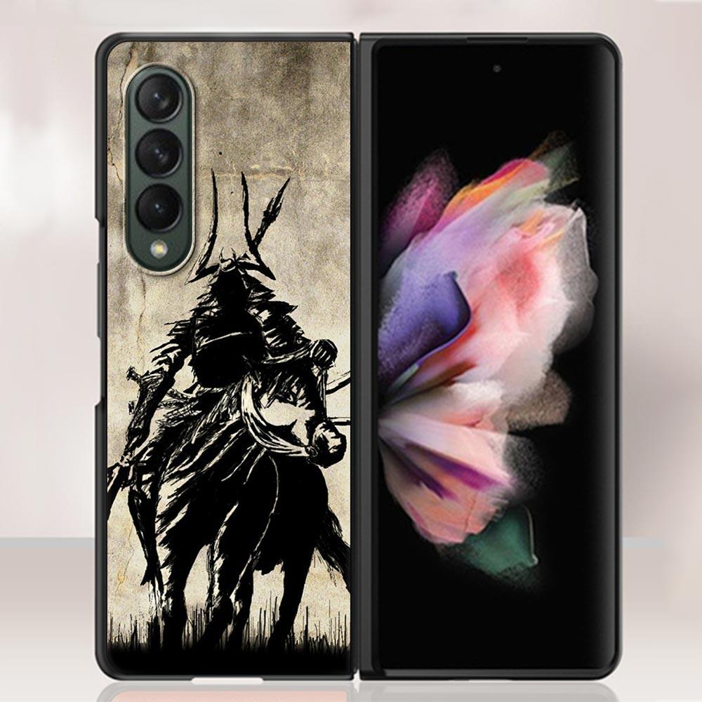 Zfold4 Art Japanese Samurai Case For Samsung Galaxy Z Fold3 5G Hard Slim Cover Ultra-thin For Galaxy Z Fold 3 Phone Shell
