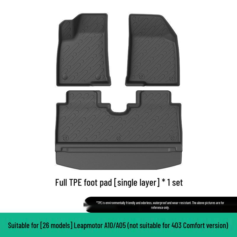 Fits 26 Leapmotor A10 models: custom TPE car floor mats and eco-friendly trunk mat.