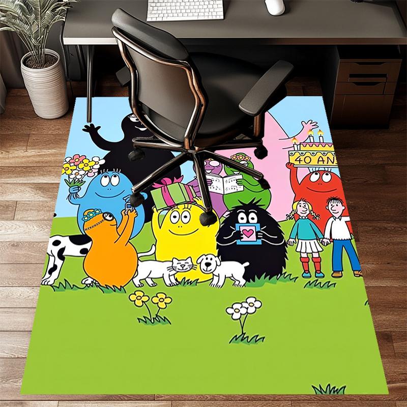 barbapapa Polyester Carpet, Soft Indoor Mat for Office Chair, Living Room, Computer Desk - Decorative Home Office Rug Design