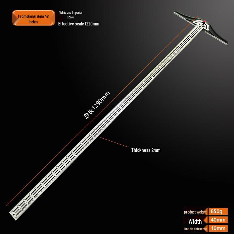 Rongyu 48-inch Stainless Steel T-Square Ruler