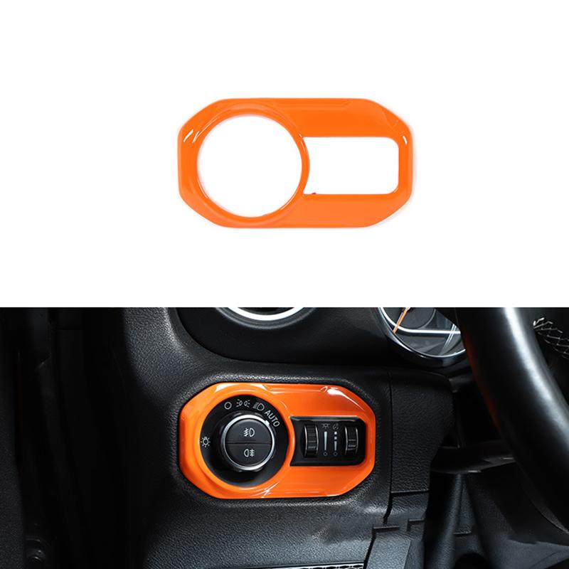 Car Headlight Switch Trim Button Decor Cover Stickers Styling Interior Accessories For Jeep Wrangler JL 2018+ Gladiator JT