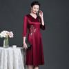 2025 Autumn Elegant Acetate Gown for Mother-in-Law: Stylish, Large-Hemmed Evening Dress