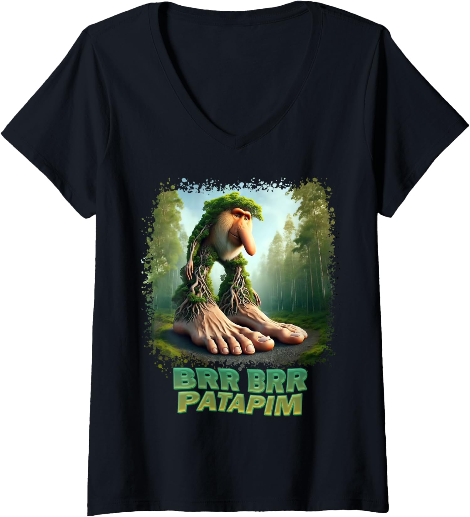 Brr Brr Patapim Italian Brainrot Meme Humor Ladies  V-Neck Tshirt Unisex T-Shirt S