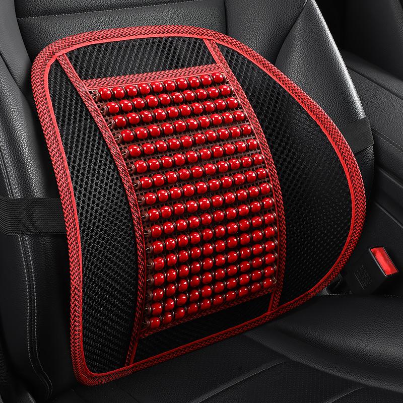 Breathable Summer Car Backrest: Wood Bead Lumbar Support Cushion for Comfortable Driving