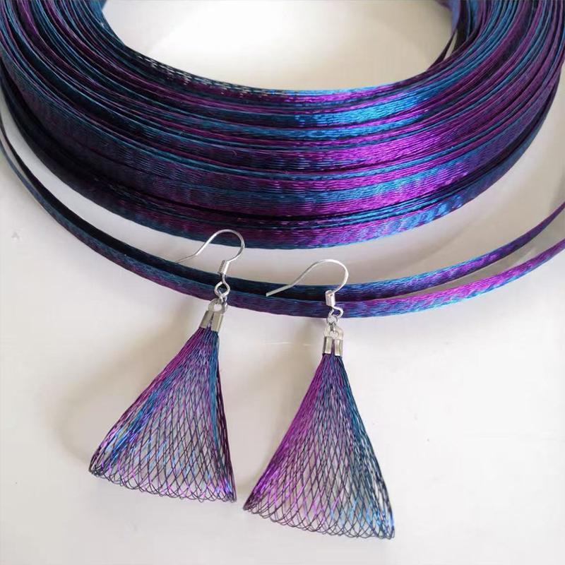 1M Handwoven Mesh Hair Accessory Bohemian Hair Clip for Thick Hair Copper-Plated Steel Hair Clip Copper Jewelry Accessories