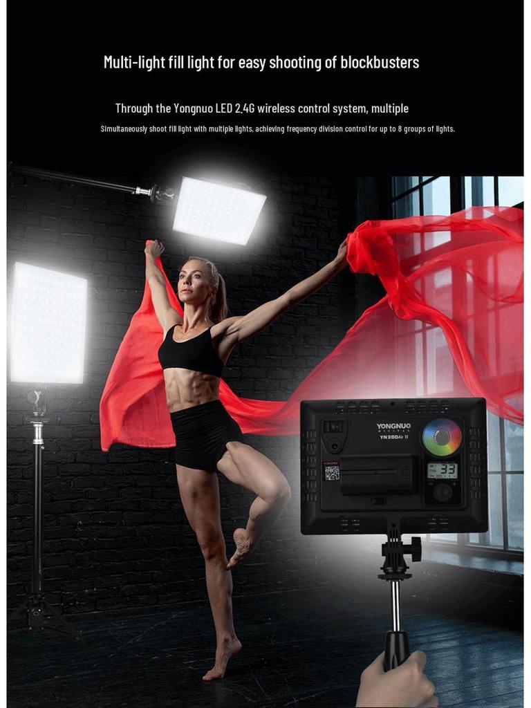 Yongnuo YN300Air II: Thin & Portable RGB LED Photography Light with Adjustable Color Temperature