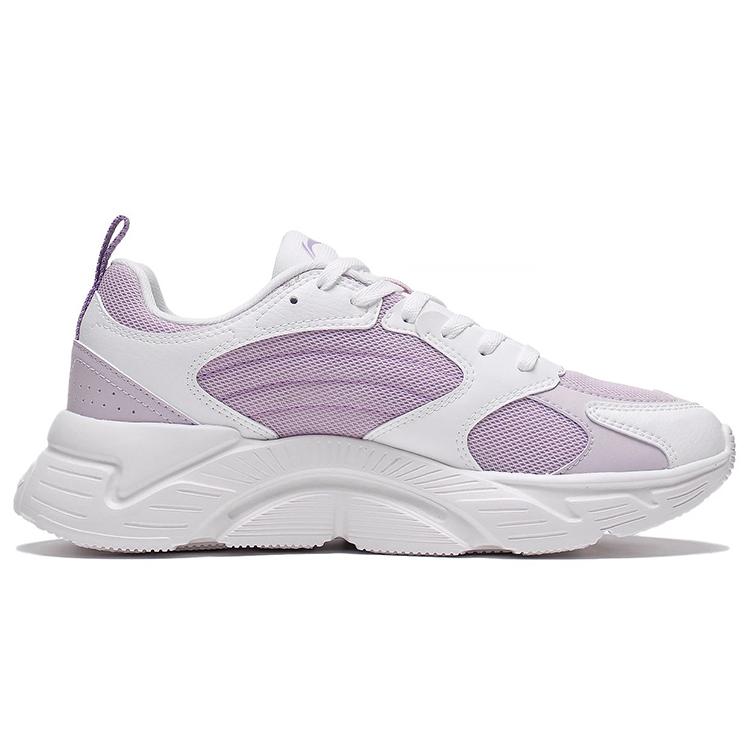 New LiNing Abrasion Resistant Low top Running Shoes Women's White Purple ARSS058-2