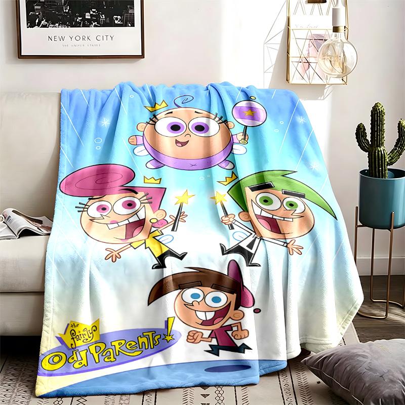 The Fairly OddParents Theme Blanket Suitable For The Sofa Camping And Travel Made Of Soft Flannel Material An Ideal Gift For Occasions Such As Birthda