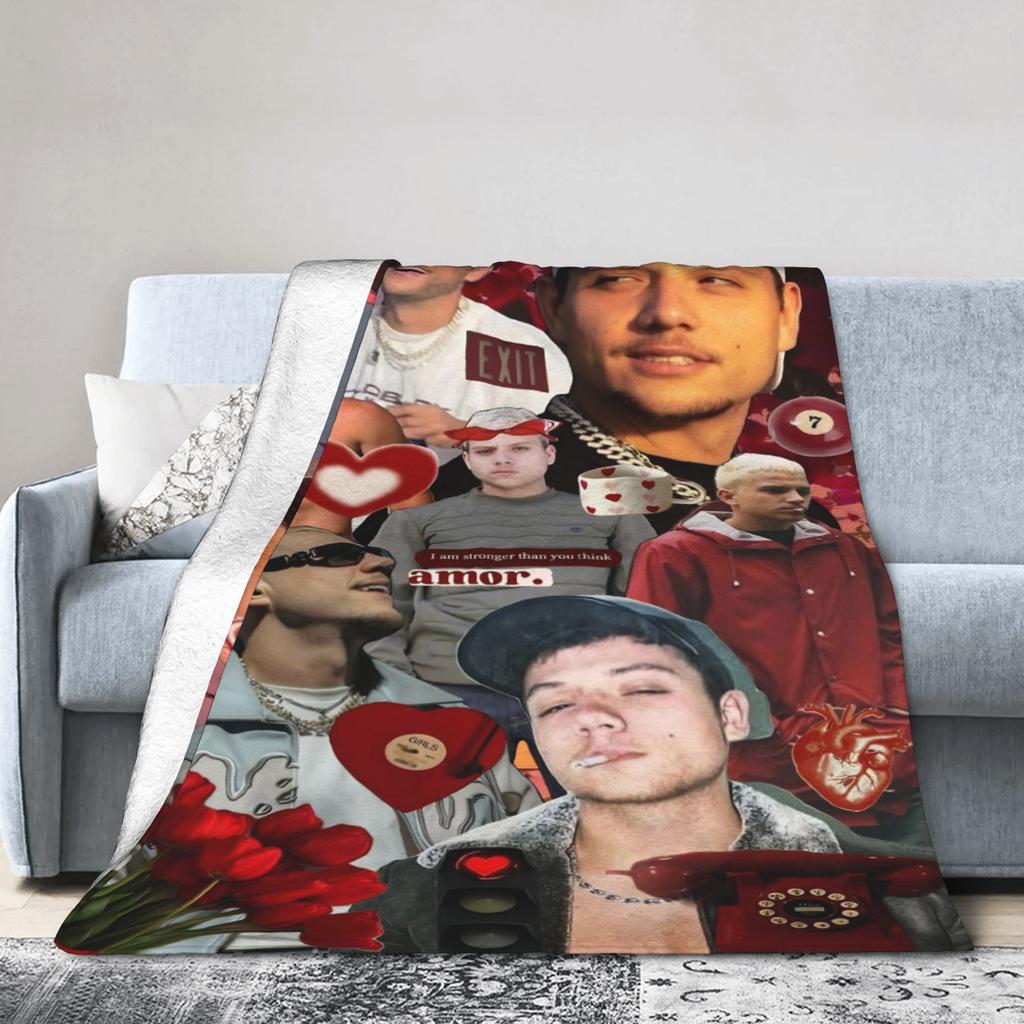 PLK French Rapper Photo Blankets Super Soft Funny Plush Throw Blanket For Home Decor Airplane Travel Flannel Bedspread Bed Cover