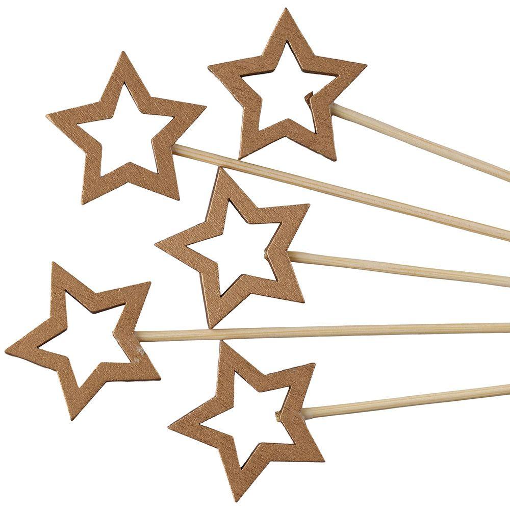 50Pcs Five Pointed Star Bamboo Cocktail Skewers Christmas Bamboo Skewer Barbecue Bamboo Skewer Beverage Decoration Mixing Skewer