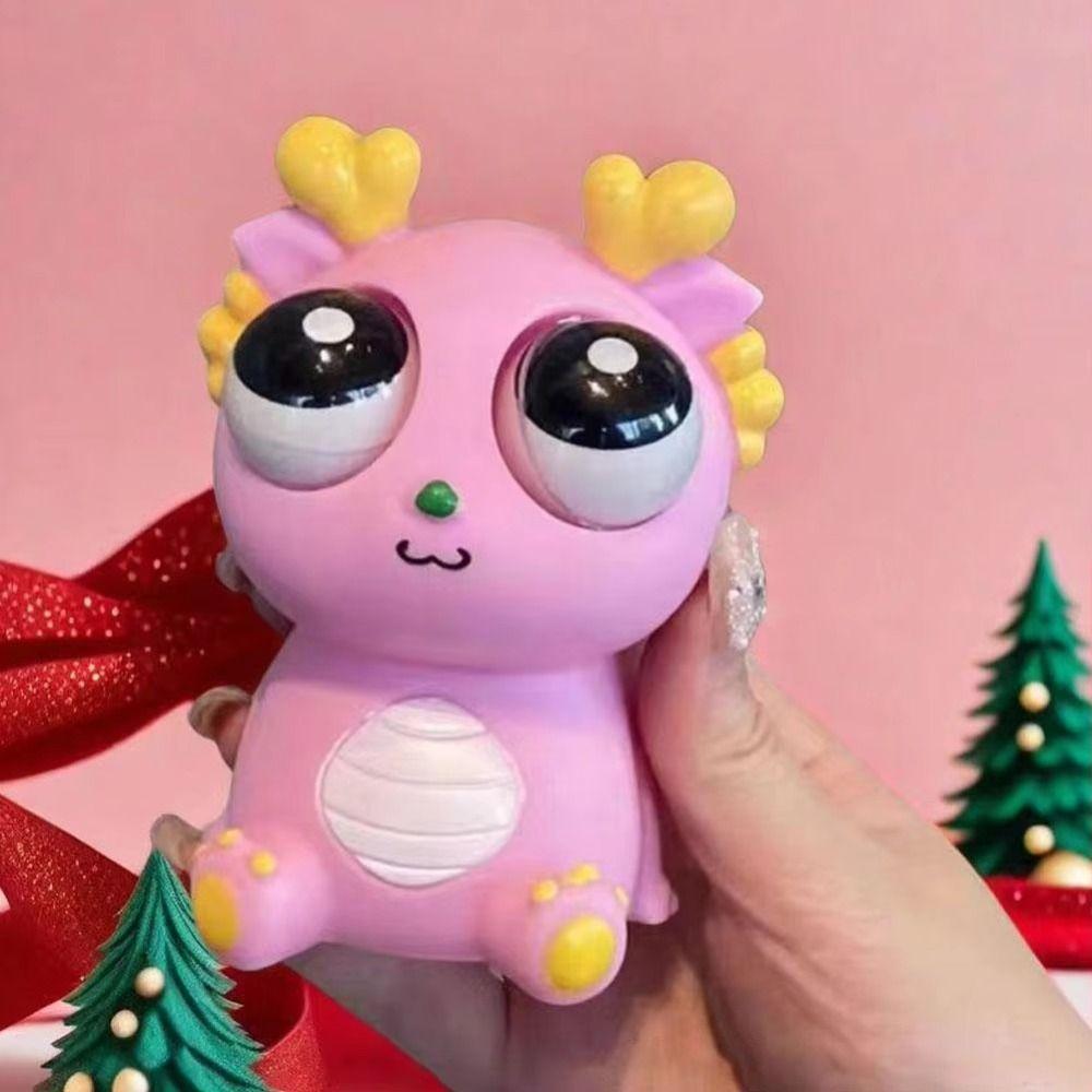 Unique Decompression Toy Keychain Little Dragon Big Eyes Fidget Toy New Squeeze Dragon Doll
