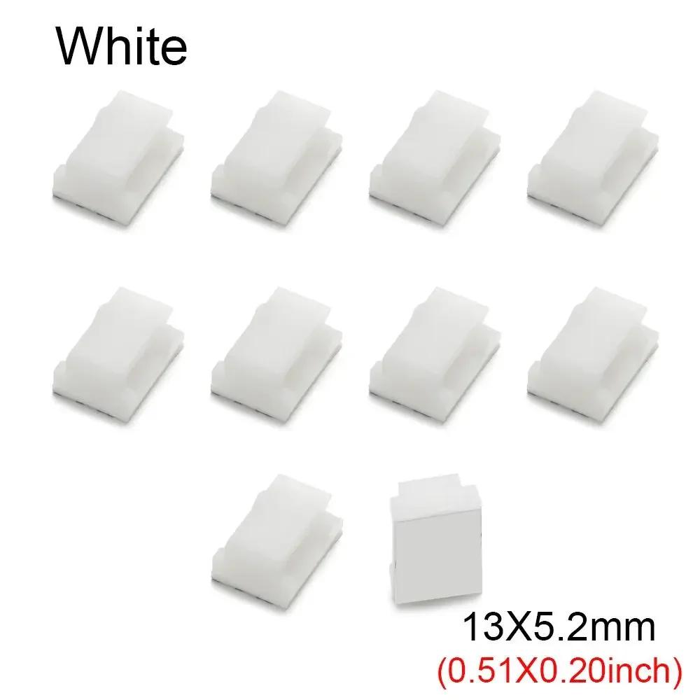 10Pcs Fixing Clip Table Desk Storage Cord Management Cable Clamp Wire Tie Self-adhesive Cable Clips