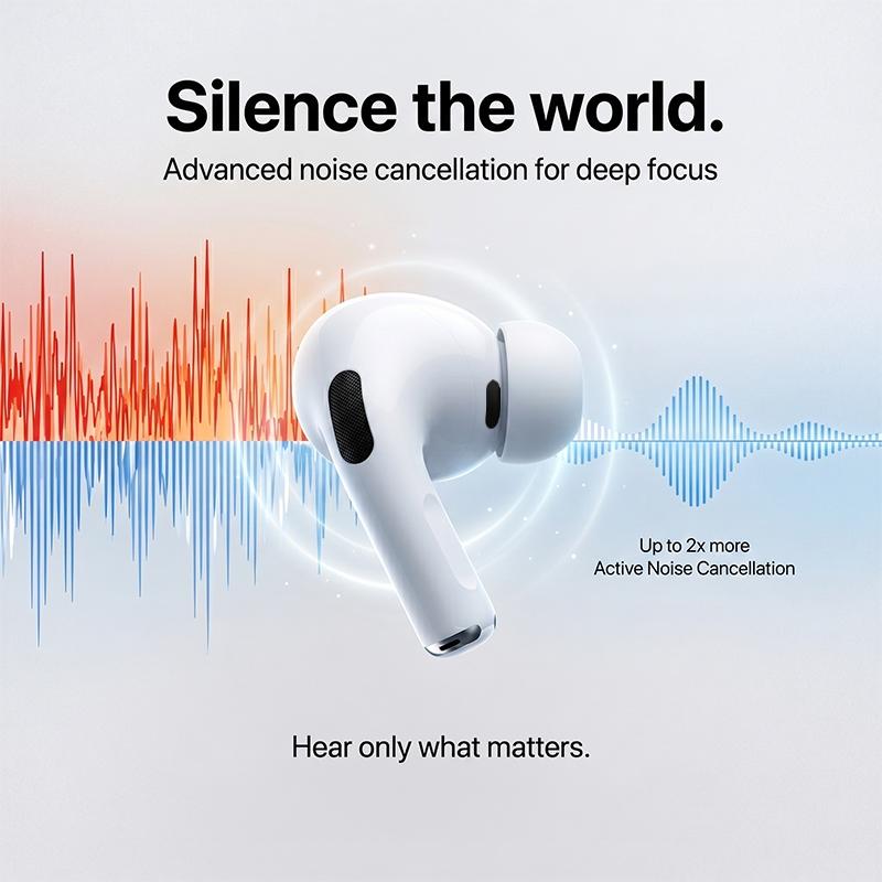 Auricolari Bluetooth Wireless AirPods Pro 3ª Generazione Cancellazione Attiva del Rumore Impermeabili IPX4 Audio Spaziale Controllo Touch Cuffie Per IOS Android