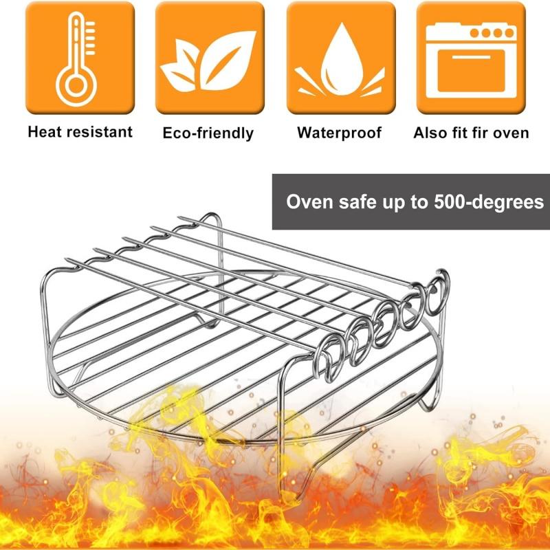 Air Fryer Rack Bread Rack Digester Multipurpose Stainless Steel Holder Cross Wire Grill Cookware BBQ Steamer Roasting Kitchen