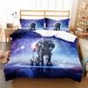 Astronaut Skateboard Duvet Cover Set King Queen Full Size For Kids Boys Girls Bedding Set Cartoon Style Polyester Quilt Cover