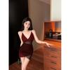 Chic Deep V-Neck Spaghetti Strap Bodycon Dress for Women - Slim-Fit Nightclub Mini Skirt