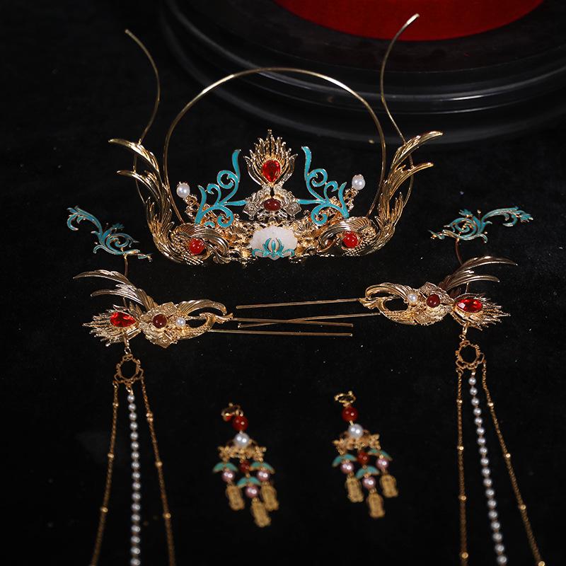 

Древние свадебные аксессуары для волос принцессы: Набор Корона Богини и Заколка для Волос для Свадебной Прически Ханфу