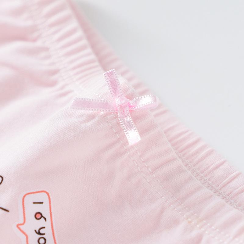 Pure Cotton Girls' Triangle Underwear - 4-Pack for Ages 1-12, Spring/Summer Style