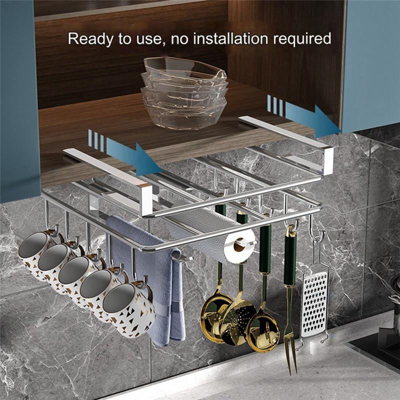 

BAAU Under Cabinet Cutting Board Holder Stainless Steel Polished Cutting Board Rack Punch-Free Cutting Board Hanger