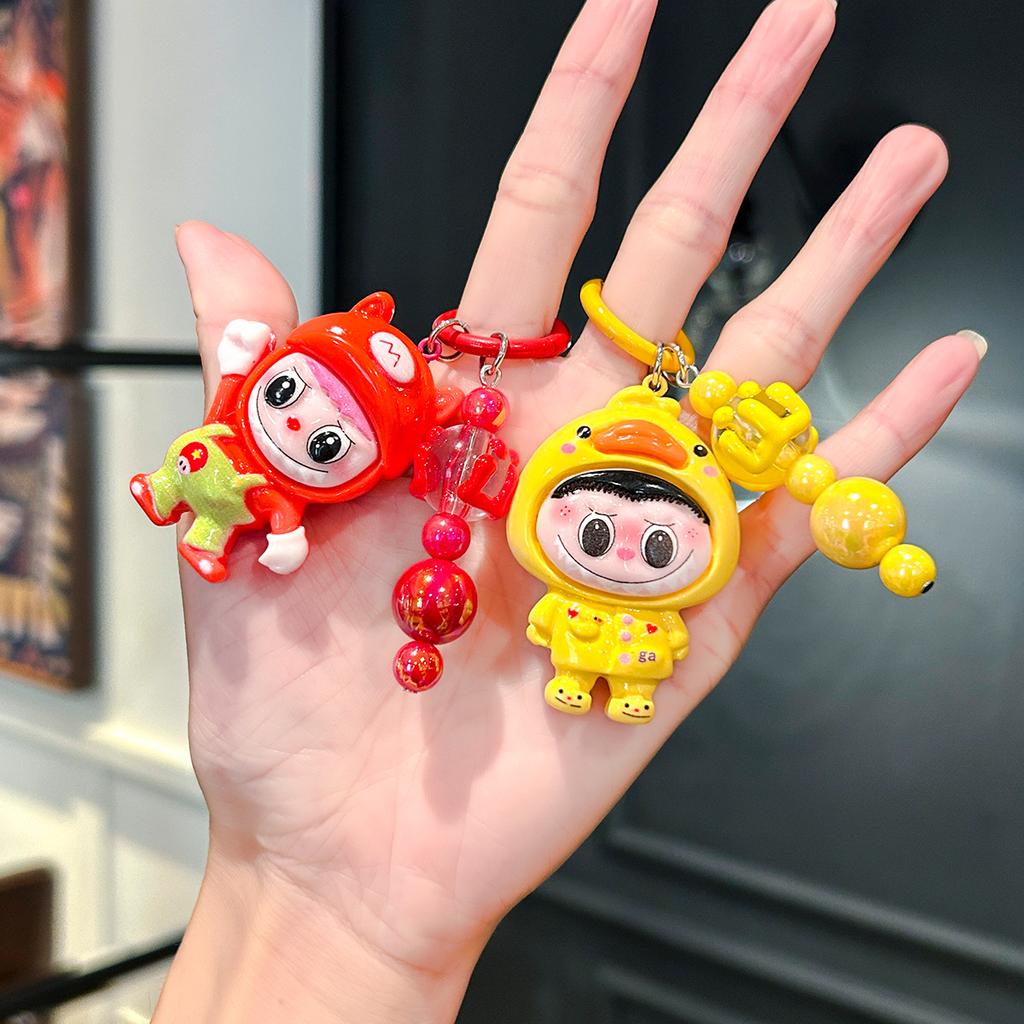 Cute Big Card Drag Rabub Keychain Girl Heart Cartoon Soft Cute Pendant Couple Girlfriend Gift Accessories