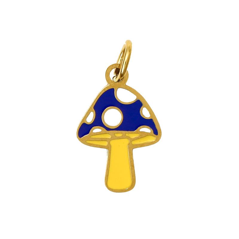Summer On The New National Tide Does Not Fade Niche Dripping Oil Colored Mushroom Necklace Accessories Diy Design Pendant Female