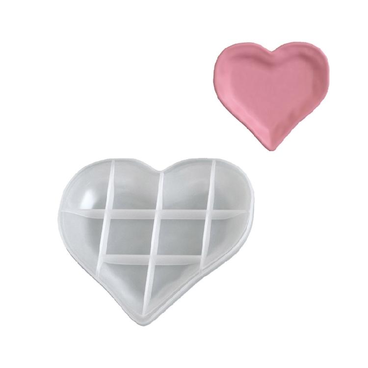 Artistic Heart Tray Silicone Mold Flexible Design For Epoxy Resin Concrete Cement Craft Creations
