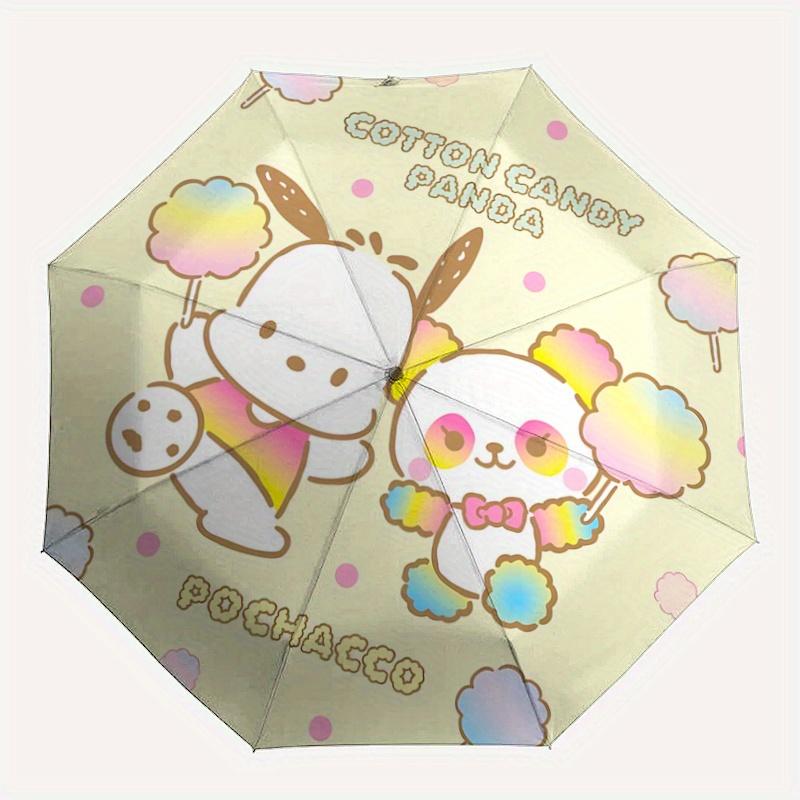1pc Cartoon Candy Panda Pochacco Sanrio Pattern Automatic 3-Fold Umbrella, 8 Steel Frames, High-Value Folding Umbrella, Suitable for Office, Travel an