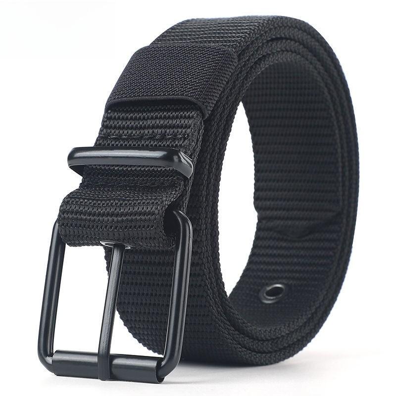Minimalist Stylish Design Men Lightweight Woven Canvas Belt With Metal Clasp