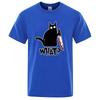 WHAT? Knife Cat Print Men's Women T-Shirt anime graphics Harajuku Oversized TShirts Casual Loose Casual Male Tees Tops Clothing