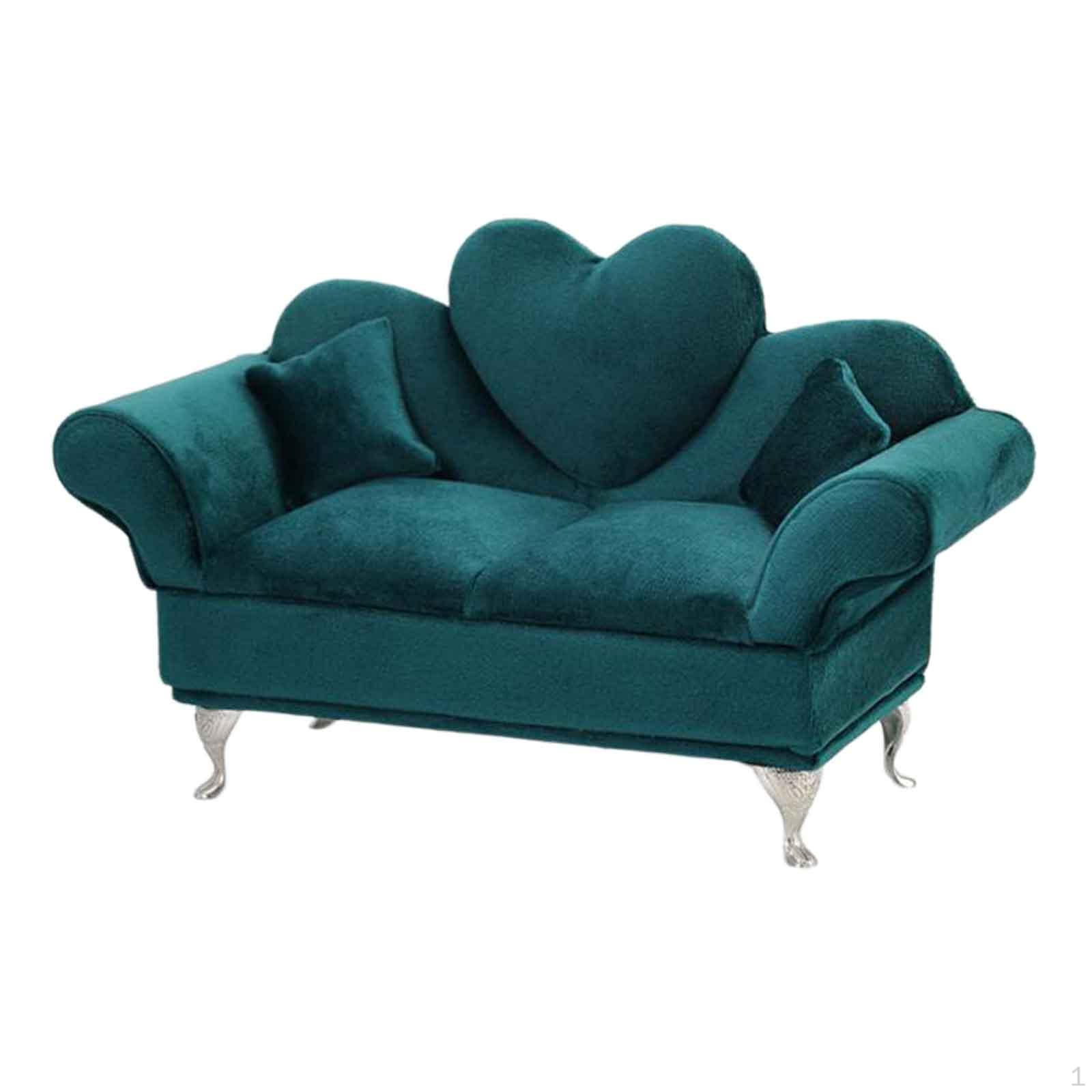 

Миниатюрные аксессуары для кукольного домика масштаба 1/6, мини-органайзер для шкатулок для мебели Heart Sofa