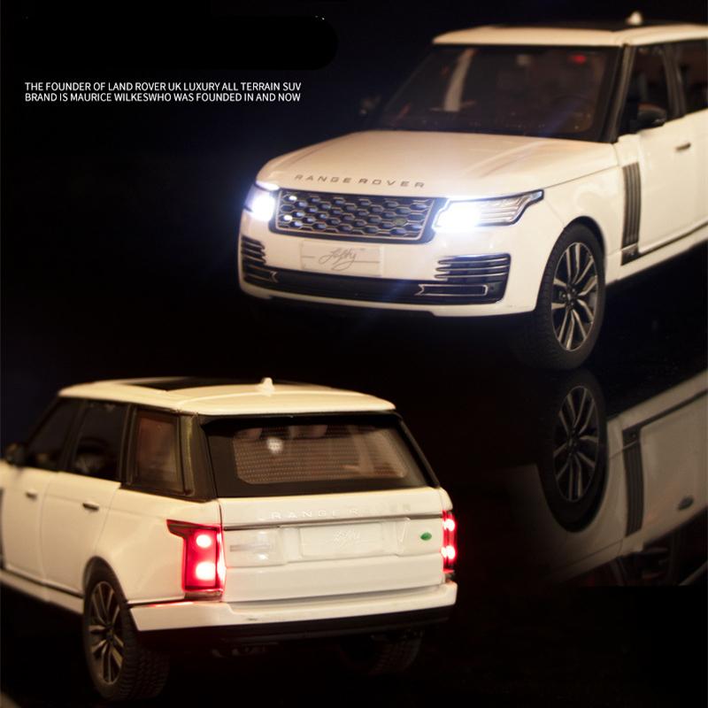 1/32 Range Rover Sports SUV Alaşım Araba Modeli Diecast Metal Arazi Araçları Araba Modeli Simülasyon Ses ve Işık Çocuk Oyuncak Hediyeleri