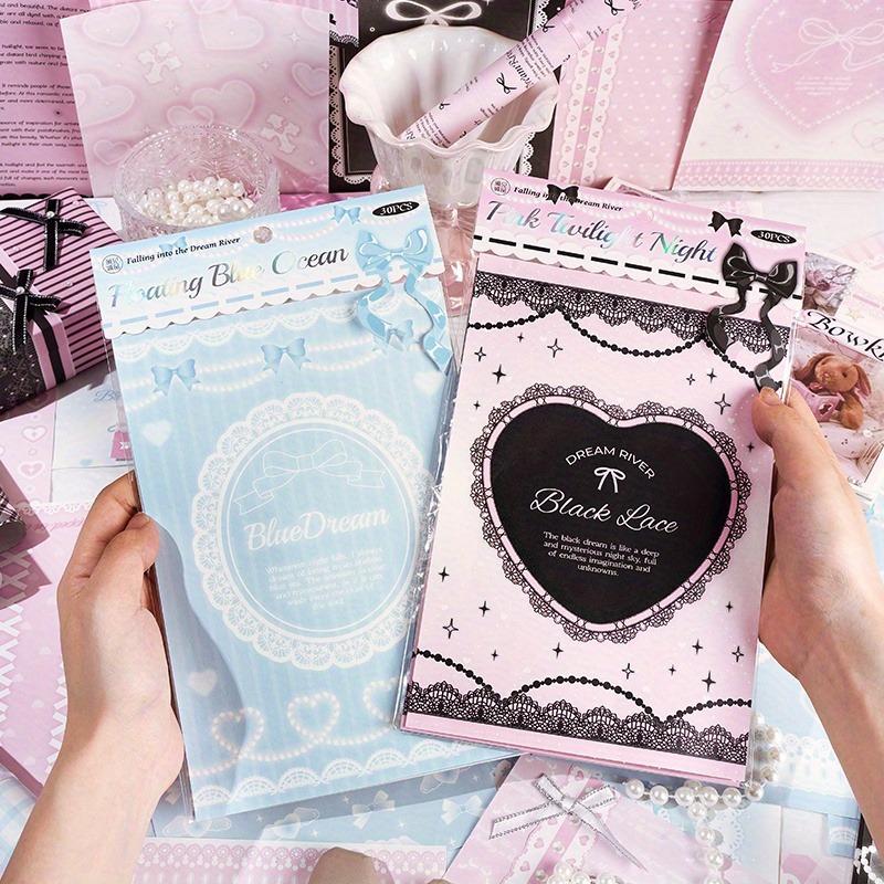 30pcs Sweet Lace Design Scrapbooking Paper Set, Paper Material for Journaling, Crafting and Decorations