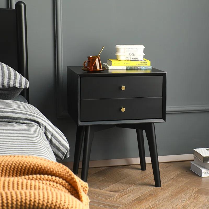 Bedside Table Solid Wood Nordic Bedroom Small Apartment Simple Modern Creative Bedside Storage Narrow Cabinet Simple