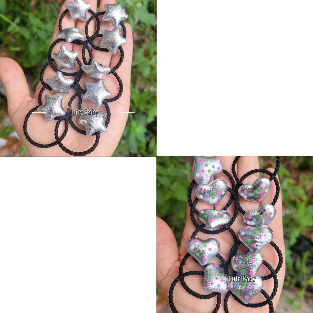 Fasce per capelli a forma di cuore per bambina: Elastici ad Alta Elasticità, Non Danneggianti, con Lavorazione a Goccia d'Olio per Bellissimi Accessori per Capelli