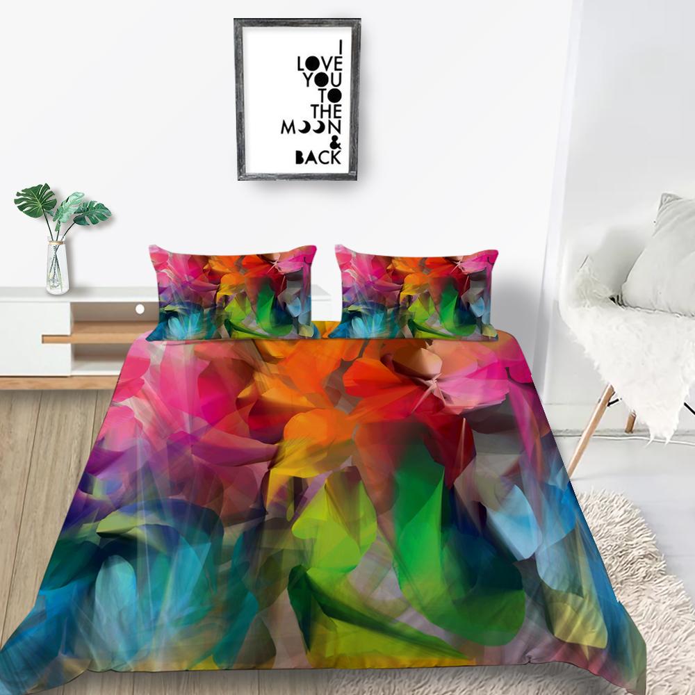 New Fashion Rainbow Duvet Cover Home Bedspreads Highly Quality Pillowcase Queen Single Size Bedding Luxruy Bedding Cover Sets