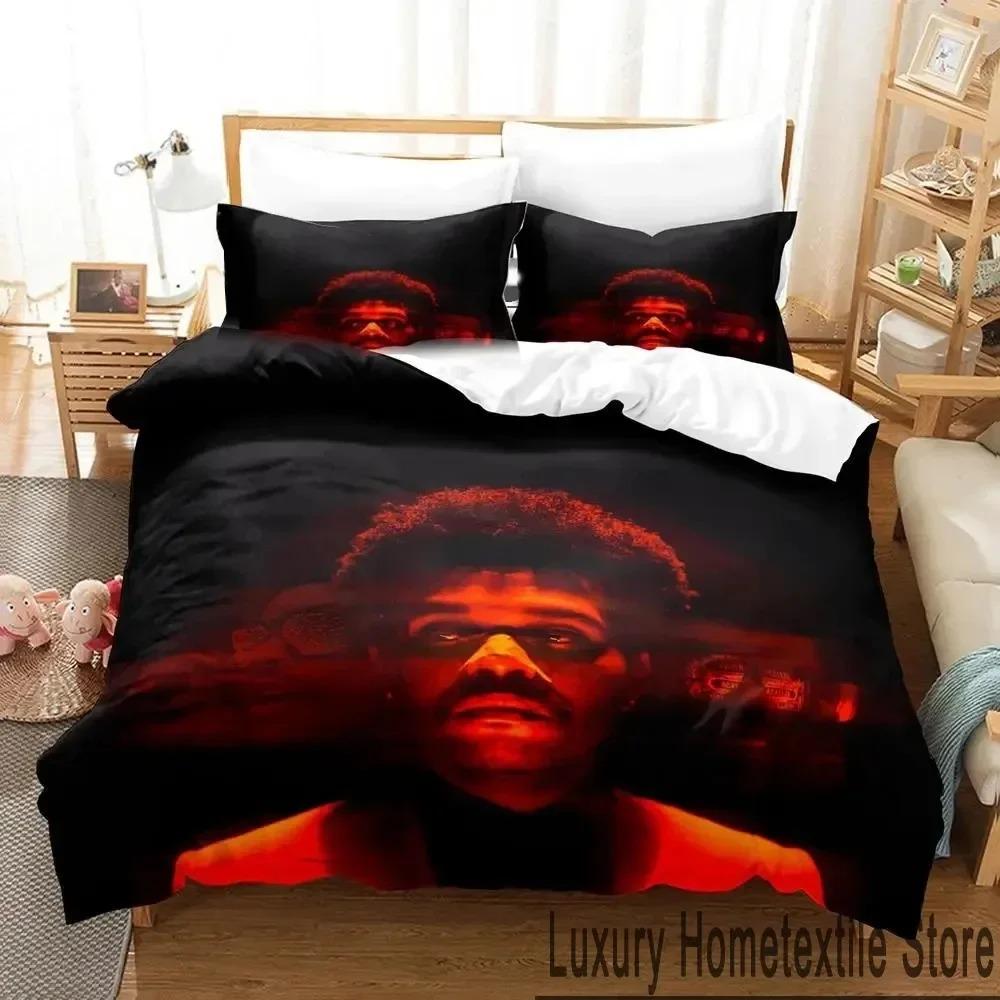 3D Print XO The Weeknd Bedding Set Duvet Cover Bed Set Quilt Cover Pillowcase Comforter King Queen Size Boys Adult Bedding