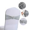 LMETJMA 10 Pcs Spandex Chair Sashes Premium Stretch Bows With Buckle Slider Universal Elastic Bands for Wedding Party Banquet