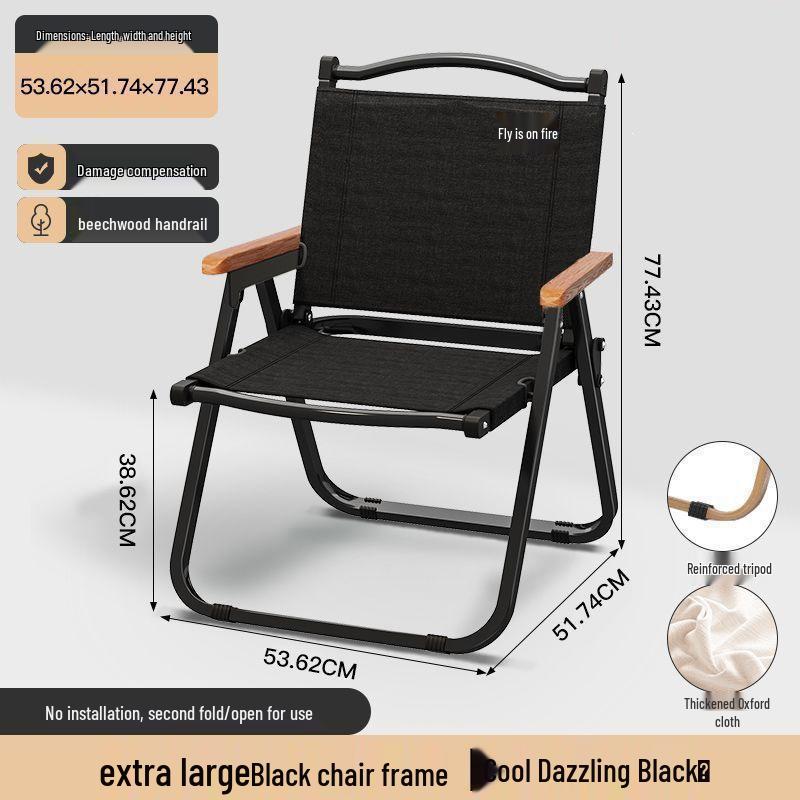 Kermit Tempered Portable Folding Chair - Ideal for Camping, Outdoor, Beach, and Fishing.