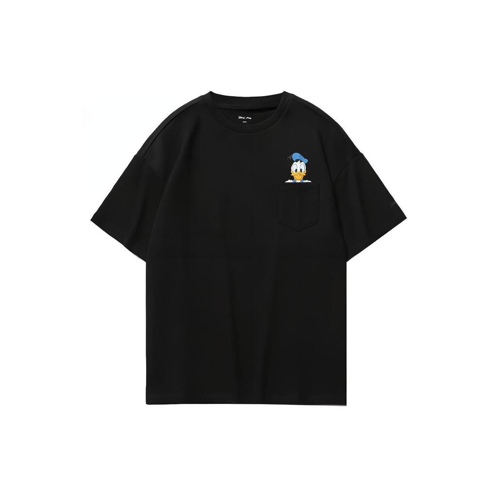 Li Ning X Disney Drop Shoulder Sleeve T Shirt Women's Black AHSR540-3