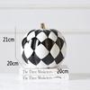 Black White Pumpkin Resin Statuette Ornaments Office Study Desktop Decor Modern Crafts Statue European Room Aesthetic Decor