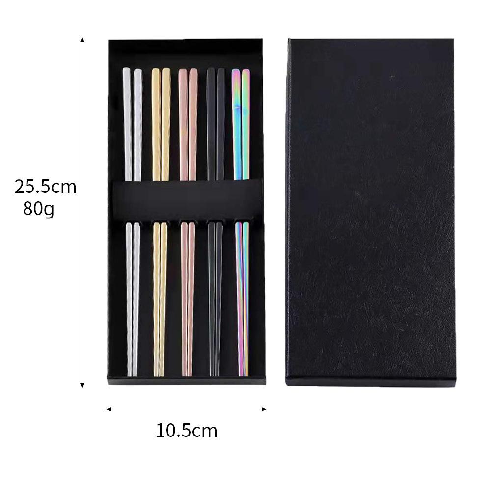 Titanium-plated 304 Stainless Steel Chopsticks Gold-plated Seven-color Black Electroplated Titanium