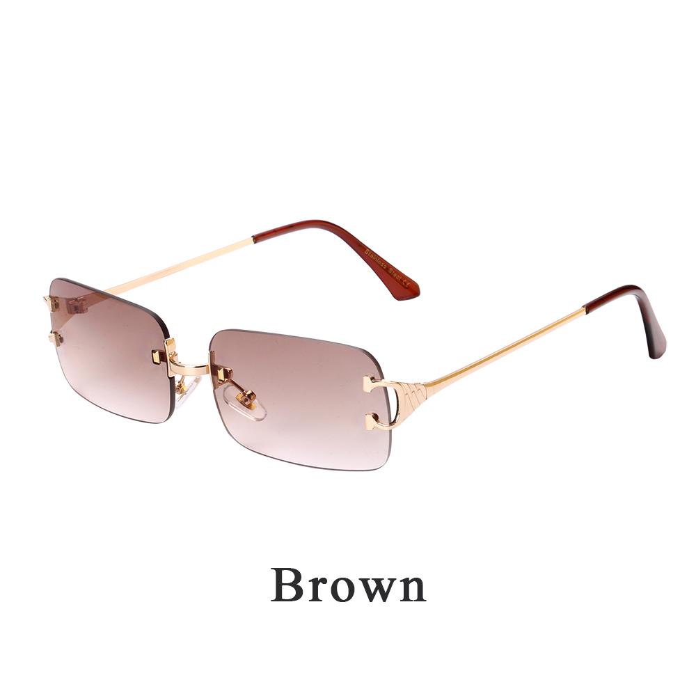 

Солнцезащитные очки без оправы Ruiao 2025 UV400, модные квадратные металлические очки для мужчин и женщин, дизайнерские мужские брендовые солнцезащитные очки для улицы Ships within 24h