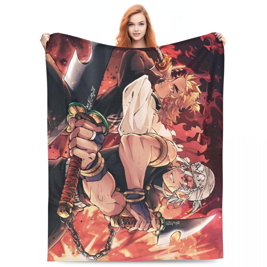 Zvukový pilíř Tengen Uzui Flanelová deka Anime Demon Slayer Vlastní přehoz na postel pohovku gauč 150*125cm Přikrývka