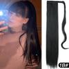 22 Inch Long Straight Ponytail Extensions Synthetic Fiber Hair Extensions Wrap Around Straight Ponytail Extensions For Women Hair Accessories
