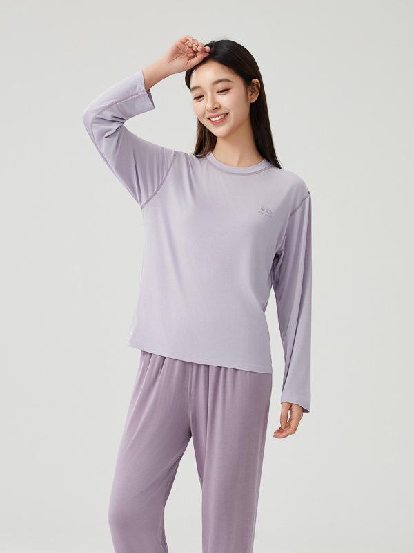 Girls' Summer Cool Pajama Set - Long Sleeve & Pants for Medium/Large Teens